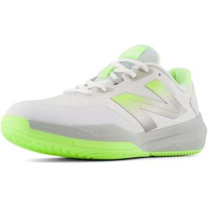 imageNew Balance Womens FuelCell 796 V4 Hard Court Tennis ShoeWhiteBleached Lime GloBrighton Grey