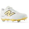 imageNew Balance Mens Fresh Foam X 3000 V7 Baseball ShoeWhiteMetallic GoldThunder