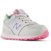 imageNew Balance Boys 574 V1 Laceup SneakerGrey MatterSignal Pink