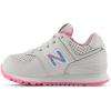 imageNew Balance Boys 574 V1 Laceup SneakerGrey MatterSignal Pink