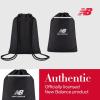 imageNew Balance Drawstring Backpack Small Gym Travel Bag with Front Zip Pocket Sports Cinch Sack for Men and Women Black 175 InchBlack