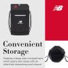 imageNew Balance Drawstring Backpack Small Gym Travel Bag with Front Zip Pocket Sports Cinch Sack for Men and Women Black 175 InchBlack
