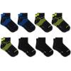 imageNew Balance Kids Performance Cushioned Low Cut Socks8 PairsBreathable Mesh Arch SupportBlack Multi Stripes