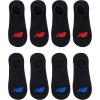 imageNew Balance Kids Performance Liner Socks8 PairsBreathable Half Cushion ampamp Arch SupportBlack RedBlue Logo