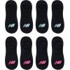 imageNew Balance Kids Performance Liner Socks8 PairsBreathable Half Cushion ampamp Arch SupportBlack TealPink Logo