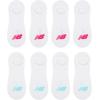 imageNew Balance Kids Performance Liner Socks8 PairsBreathable Half Cushion ampamp Arch SupportWhite PinkTeal Logo