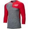imageNew Balance Mens Baseball Assymetric Left 34 SleeveTeam Red Inline