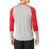 imageNew Balance Mens Baseball Raglan 34 SleeveTeam Red Inline