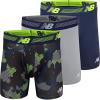 imageNew Balance Mens Performance Boxer Briefs with Fly Breathable Stretch Underwear Moisture Wicking Soft Waistband 3 PackPigmentSteelCamo