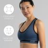 imageNew Balance Seamless Wirefree VNeck TBack Racer Sports Bra with Allover TextureVintage Indigo