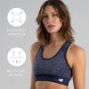 imageNew Balance Seamless Womens Medium Impact Racerback Sports Bra  Padded Workout Yoga TopBlack