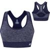 imageNew Balance Seamless Womens Medium Impact Racerback Sports Bra  Padded Workout Yoga TopVintage Indigo