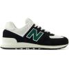 imageNew Balance UnisexAdult 574 V2 Varsity Suede SneakerBlackWhiteMarsh Green
