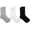 imageNew Balance UnisexAdults Mens and Womens Organic Cotton Crew Socks3 PairsArch SupportBlack Assorted Patch Logo
