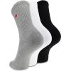 imageNew Balance UnisexAdults Mens and Womens Organic Cotton Crew Socks3 PairsArch SupportBlack Assorted Patch Logo