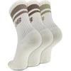 imageNew Balance UnisexAdults Mens and Womens Organic Cotton Crew Socks3 PairsArch SupportCream Stripe