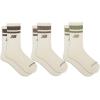 imageNew Balance UnisexAdults Mens and Womens Organic Cotton Crew Socks3 PairsArch SupportCream Stripe
