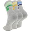 imageNew Balance UnisexAdults Mens and Womens Organic Cotton Crew Socks3 PairsArch SupportGrey Stripe