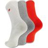 imageNew Balance UnisexAdults Mens and Womens Organic Cotton Crew Socks3 PairsArch SupportRed Assorted Patch Logo