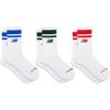 imageNew Balance UnisexAdults Mens and Womens Organic Cotton Crew Socks3 PairsArch SupportWhite Assorted Stripe