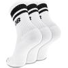 imageNew Balance UnisexAdults Mens and Womens Organic Cotton Crew Socks3 PairsArch SupportWhite Stripe