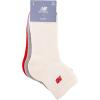 imageNew Balance UnisexAdults Mens and Womens Patch Logo Ankle Socks3 PairsCushioned Moisture WickingRed Assorted