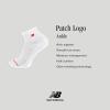 imageNew Balance UnisexAdults Mens and Womens Patch Logo Ankle Socks3 PairsCushioned Moisture WickingRed Assorted