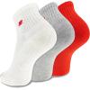 imageNew Balance UnisexAdults Mens and Womens Patch Logo Ankle Socks3 PairsCushioned Moisture WickingRed Assorted