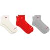 imageNew Balance UnisexAdults Mens and Womens Patch Logo Ankle Socks3 PairsCushioned Moisture WickingRed Assorted