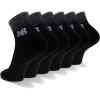imageNew Balance UnisexAdults Mens and Womens Performance Cushioned Ankle Socks6 PairsMoisture WickingBlack
