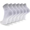 imageNew Balance UnisexAdults Mens and Womens Performance Cushioned Ankle Socks6 PairsMoisture WickingWhite