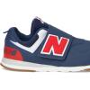 imageNew Balance UnisexChild 574 V1 70s Racing Newb Hook ampamp Loop SneakerNb NavyTeam Red