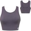 imageNew Balance Womens Seamless Medium Impact High Neck Scoop Back Sports Bra with Removable PadsTornado