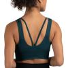 imageNew Balance Womens Seamless Medium Impact High Neck Scoop Back Sports Bra with Removable PadsTornado