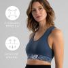 imageNew Balance Womens Seamless Wirefree Racerback Sports Bra with Removable Pads Bottom Band with LogoMunsell White
