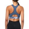 imageNew Balance Womens Seamless Wirefree Racerback Sports Bra with Removable Pads Bottom Band with LogoVintage Indigo
