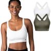 imageNew Balance 2 Pack Ladies Sports Bra Sostn Deportivo Adjustable Straps Seamless WirefreeSea SaltDark Olive