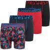 imageNew Balance Boys 35quot Underwear Performance Boxer Briefs 4 PackTeam Red Thunderbolt CamoBlue GraphiteTeam RedBlack