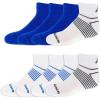 imageNew Balance Kids Performance Cushioned Low Cut Socks8 PairsBreathable Mesh Arch SupportWhiteBlue