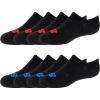 imageNew Balance Kids Performance Liner Socks8 PairsBreathable Half Cushion ampamp Arch SupportBlack RedBlue Logo