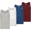 imageNew Balance Mens Cotton Performance Rib Tank Top Pack of 4WhiteLight Heather GreyBlue AgateCore Burgundy