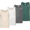 imageNew Balance Mens Cotton Performance Rib Tank Top Pack of 4WhiteLinenNew SpruceDark Artic Grey