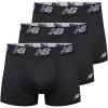 imageNew Balance Mens No Fly Trunks Underwear Jacquard Waistband Breathable Lightweight Moisture Wicking 3 PackBlackBlackBlack