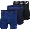 imageNew Balance Mens Performance Boxer Briefs with Fly Breathable Stretch Underwear Moisture Wicking Soft Waistband 3 PackPigmentPigment WoodgrainBlack