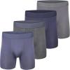 imageNew Balance Mens Ultra Smooth Microfiber Lightweight Breathable Performance Boxer Brief Underwear 4 PackNavyCastlerockVintage IndigoGraphite Heather