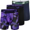 imageNew Balance Mens Ultra Soft Performance 6quot Boxer Briefs with No Fly 3 PackBlackPigmentPrsm Purple Camo