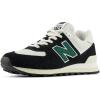 imageNew Balance UnisexAdult 574 V2 Varsity Suede SneakerBlackWhiteMarsh Green