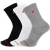 imageNew Balance UnisexAdults Mens and Womens Organic Cotton Crew Socks3 PairsArch SupportBlack Assorted Patch Logo