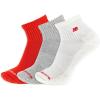imageNew Balance UnisexAdults Mens and Womens Patch Logo Ankle Socks3 PairsCushioned Moisture WickingRed Assorted