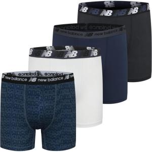 imageNew Balance Boys 35quot Underwear Performance Boxer Briefs 4 PackNavy Dark ArticBlackNavyIce